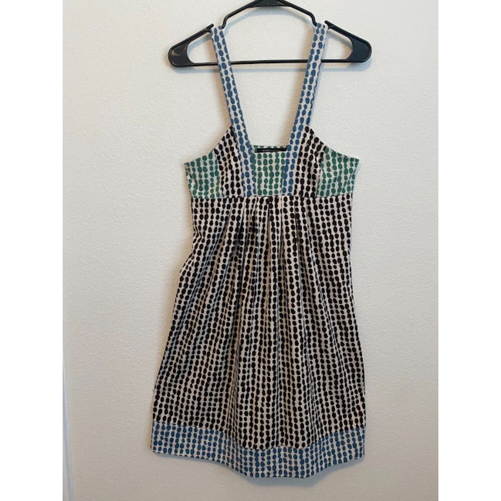 BCBG Max Azria Dress Women's Size Small Sleeveless High Waist Multicolor Dot M